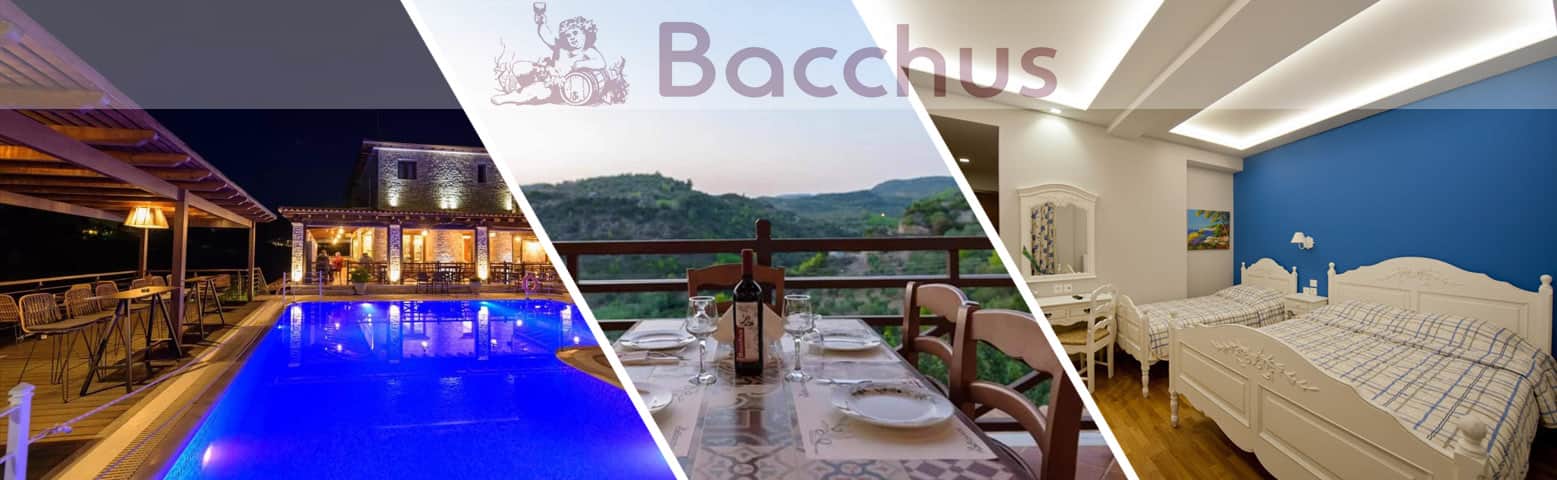 Bacchus Hotel-Restaurant-Swimming pool in Olympia Greece 