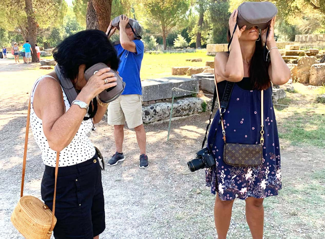 A Family in Olympia visted the Archaeological Site self guided with virtual reality glasses and AudioGuide